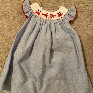 Smocked Crab and Lobster Dress